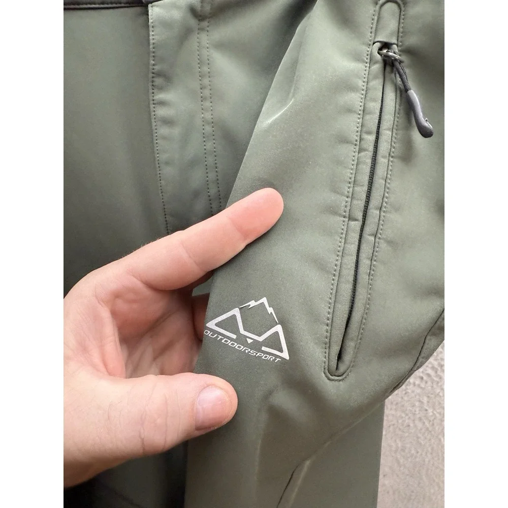 Outdoor Sports Pants Mens 36 Green Fleece Lined Performance Articulated‎ Knee